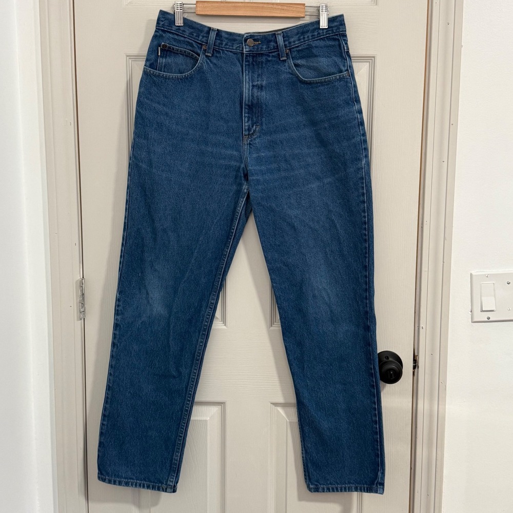 LL Bean Natural Fit Jeans Mens 31x30 Blue Denim Straight Leg Cotton Casual Work